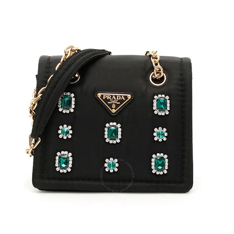 Prada Nylon Bag With Embellishment 